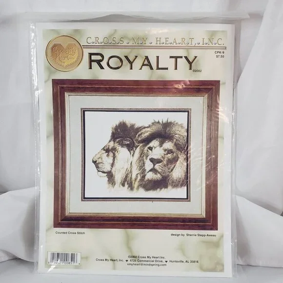 Cross My Heart Royalty Counted Cross Stitch Kit CPX-9 Lions Portrait Design - Picture 5 of 6